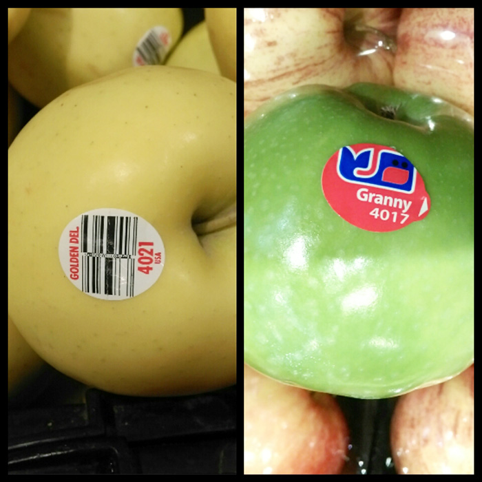 蘋果有多個品種和多種顏色，所以PLU號碼較多。